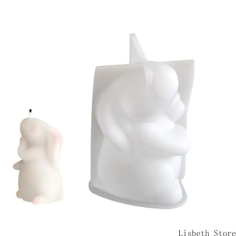 

124A Gypsum Rabbit Candle Mold Flexible Silicone Mold for Home Decorations Practical Aromatherapies Mould Jewelry Supplies