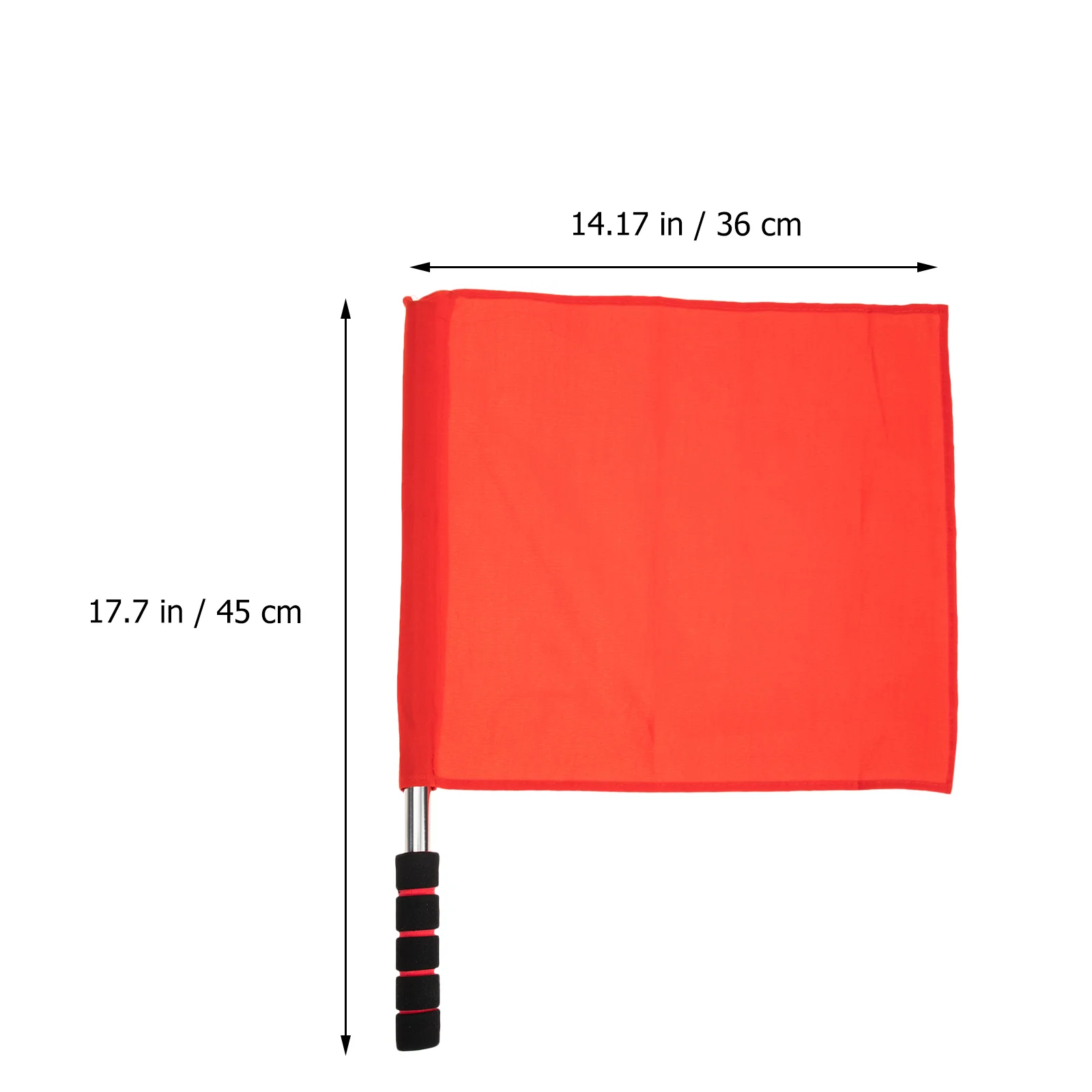 2 Pcs Sports Conducting Red Traffic Warning Flag Stainless Steel Pole Team Sports Flag Perfect for Outdoor Football Game