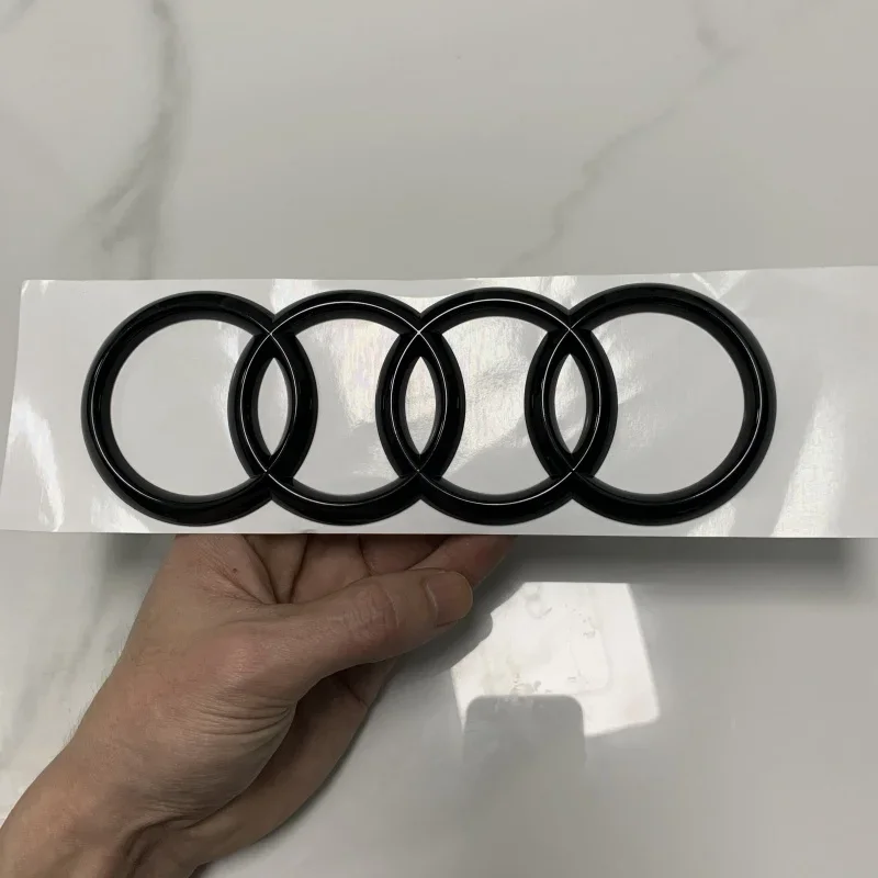 

2019 AUDI A3 4 Ring Logo ABS Black Car Hood Front Grill Rear Trunk Emblem Badge Sticker Quattro Sline A3 Accessory refit