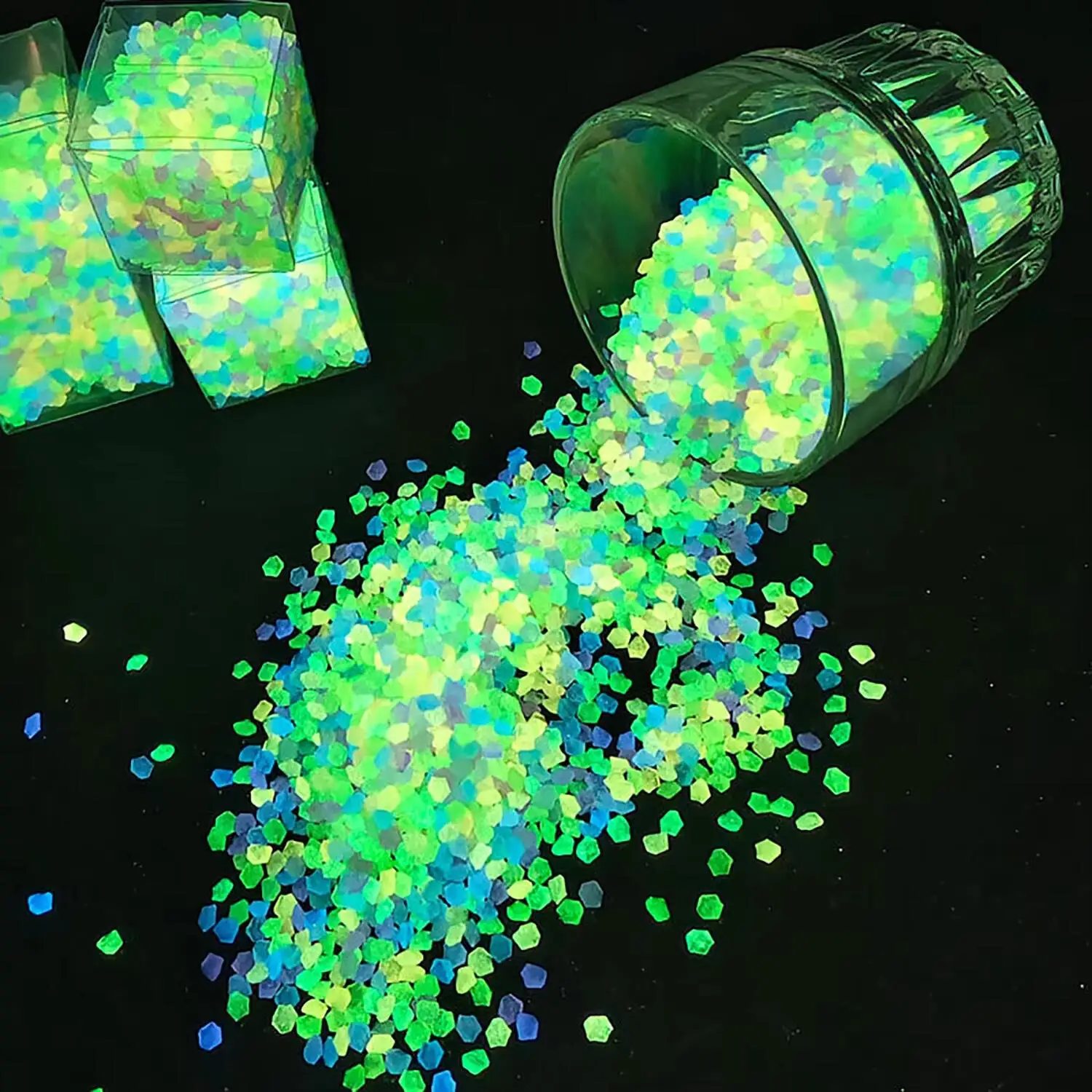 1000Pcs/Bag 3-5mm Luminous Sand Home Garden Path Lawn Bonsai Glow In Dark Decoration Gravel Pool Fish Tank Aquarium Decor