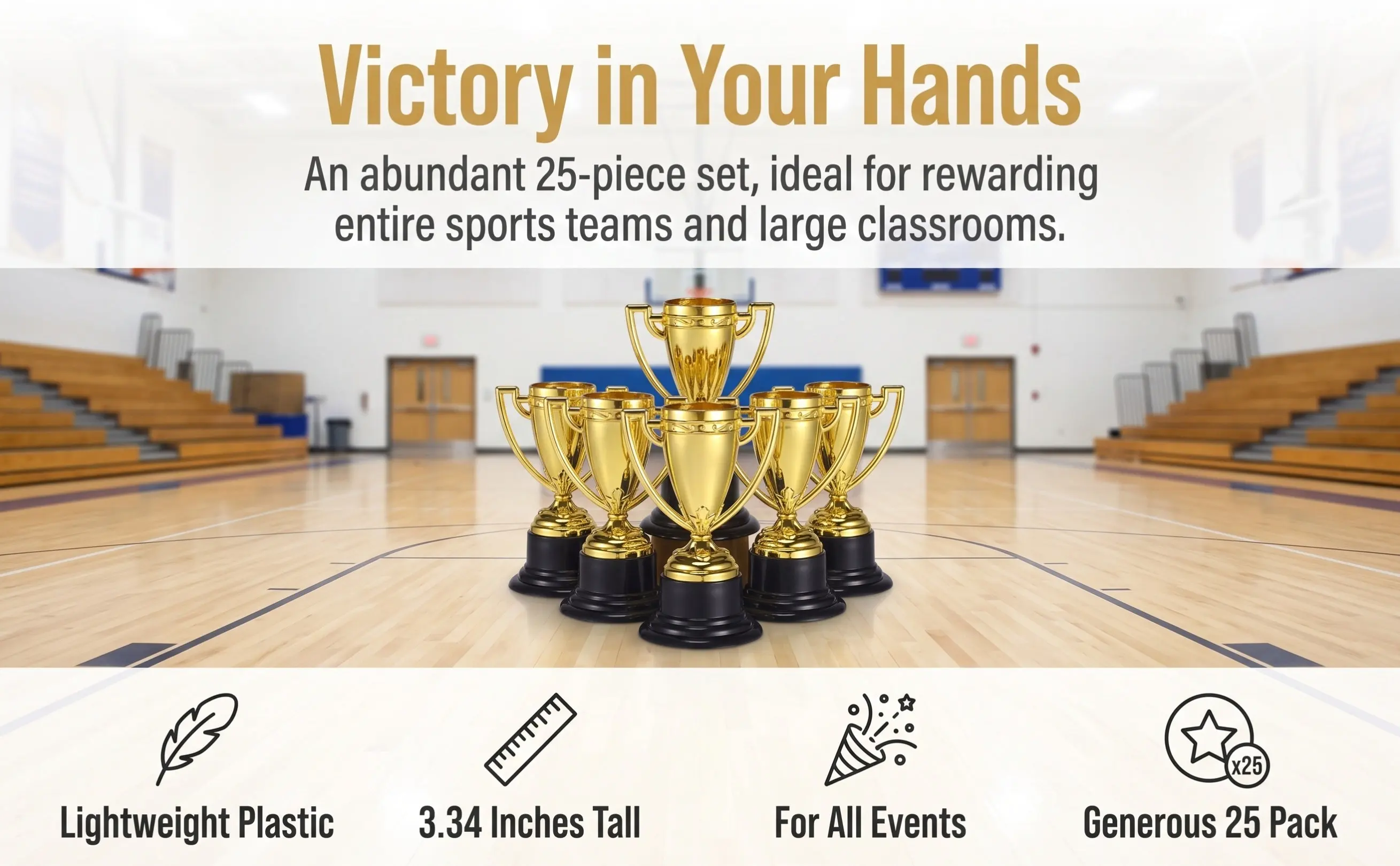 25Pcs Plastic Children Trophy Gold Trophy Cups Award For Children Party Supplies New Year Party Game Small Mini