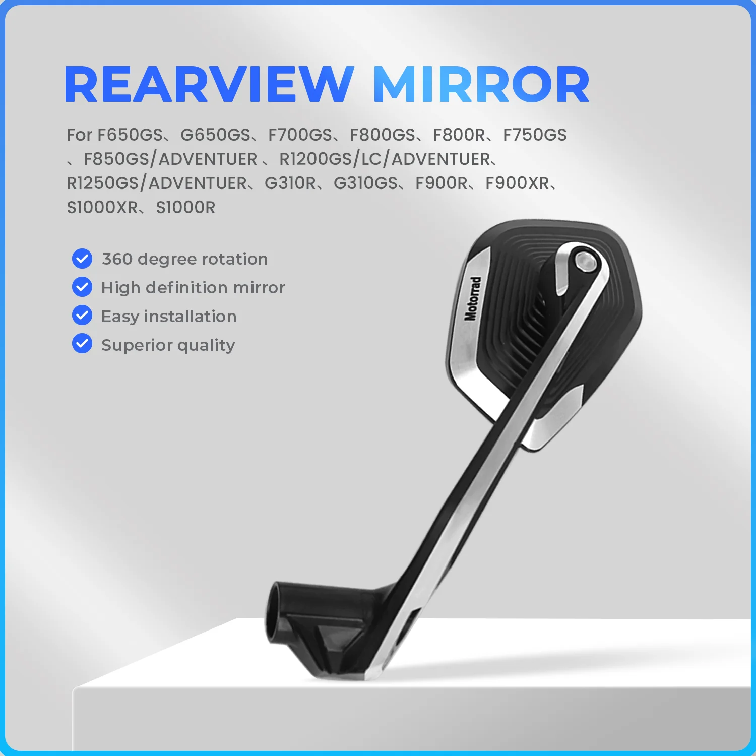 CNC Rearview Mirrors For BMW R1300GS R1200GS LC ADVENTUER R1250GS 1250 G310GS F900R F900XR Motorcycle Accessories Side Mirrors