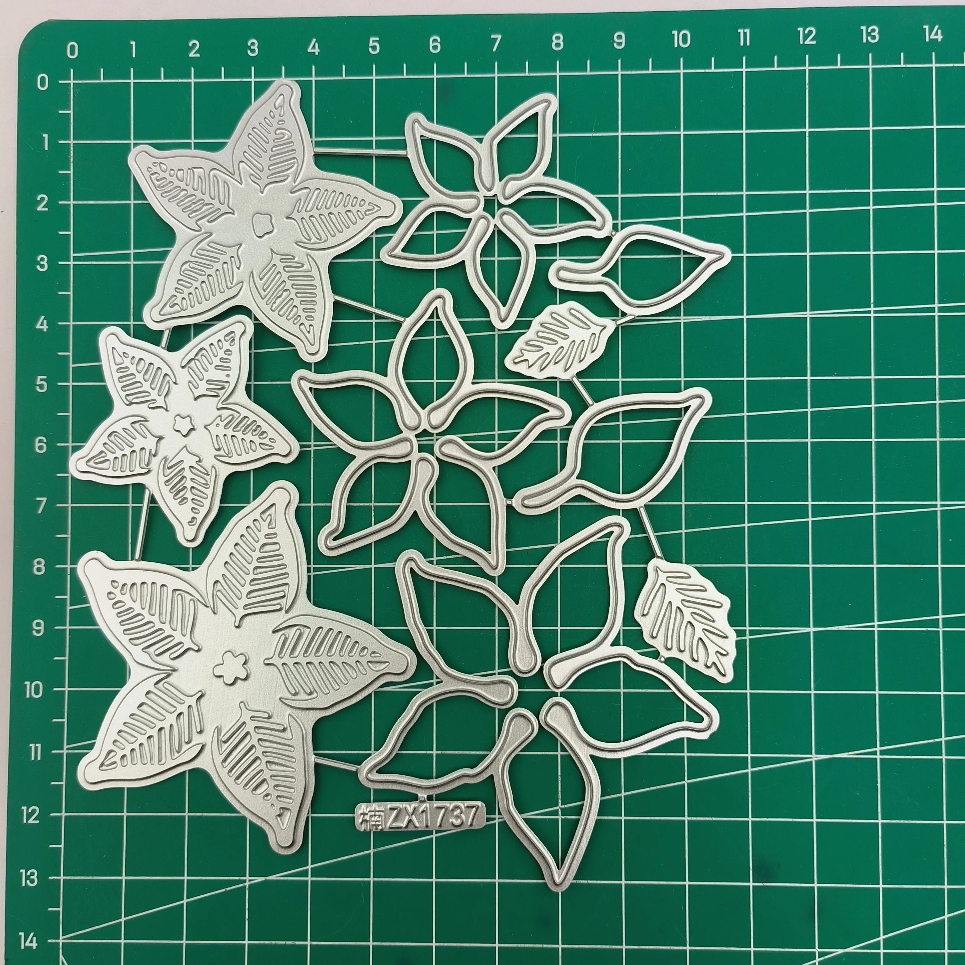 Glimmer Poinsettia Glimmer Hot Foil Plate & Die Set  Metal Cutting Dies Scrapbook Diary Decoration Stencil Embossing Template