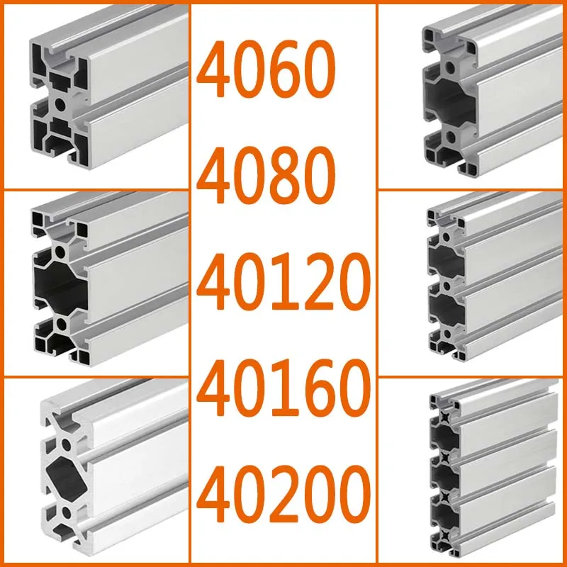 4060 4080 40120 40160 40200 Aluminum Profile Framework DIY Linear Rail Extrusion CNC 3D Printer Parts Metal 4040 Custom-Made