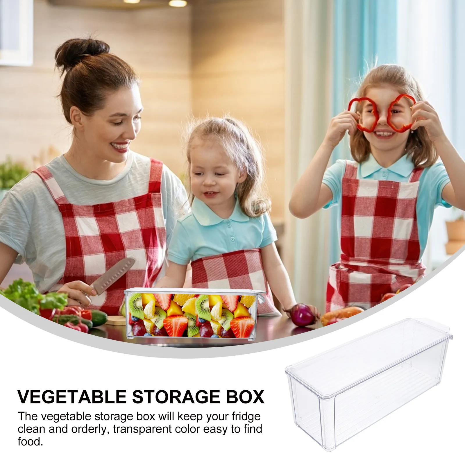 1Pcs Refrigerator Fresh-Keeping Box Transparent Pet Vegetable Storage Box Sealing Dust-Proof Food Storage Case for Fridge