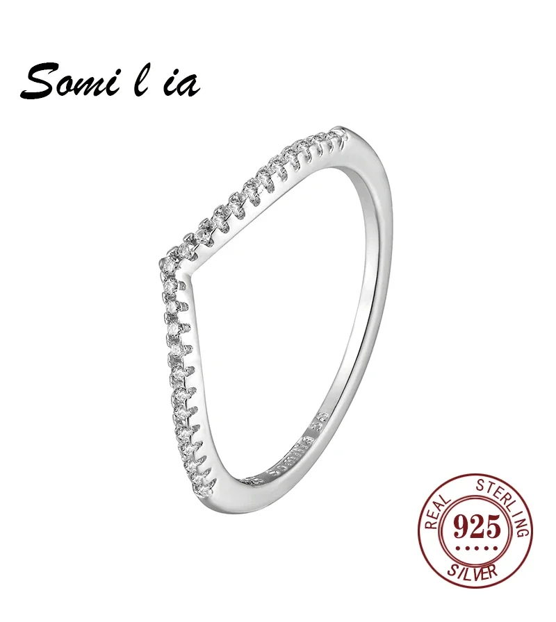 SOMILIA Schlichter Stil 925 Sterling Silber Ehering für Frauen Mini Zirkonia Feiner Schmuck Größe 6/7/8/9/10 Bestseller 4002 – Detail 6