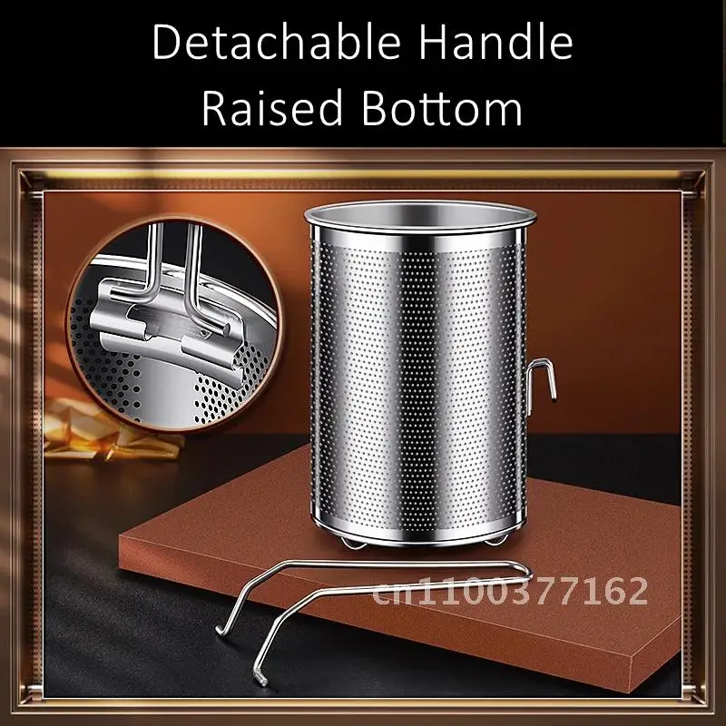 LFGB Maker 316 Stainless Steel Deep Frying Pot 17.5cm Oil Potato Saving Tool Chip Fried Cooking Height Chicken Certificate