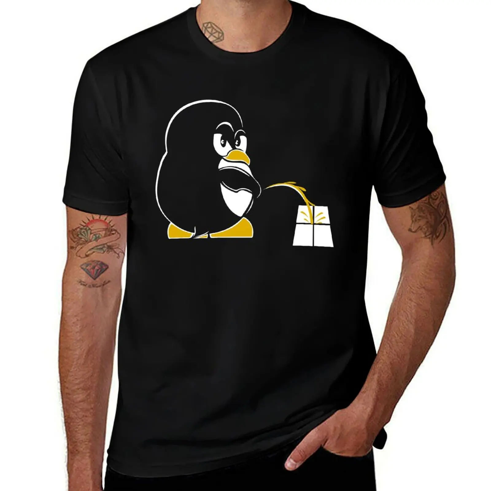 Funny Linux Tux Sysadmin Geek Nerd Sudo Root T-Shirt Fashion Graphic Tee for Men T-Shirt