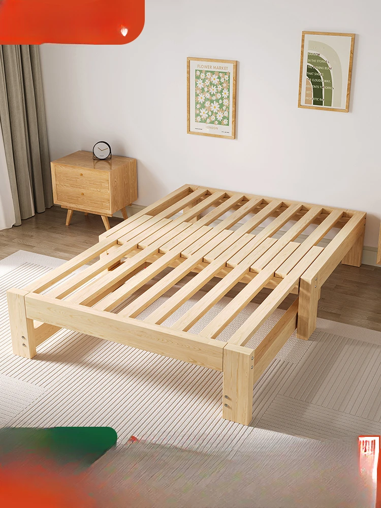 Solid wood sofa bed, folding dual-purpose small apartment, telescopic bed, single multi-functional splicing bed,