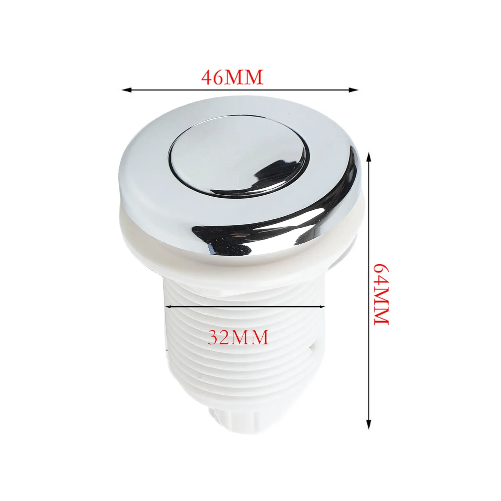 For Bathtub Air Pressure Switch White Black Bright Chrome Plating On Off Push Spa Waste Garbag Stainless Steel