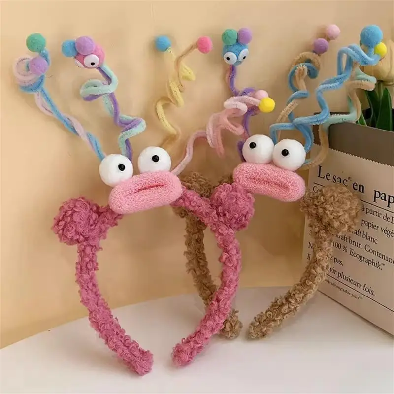 Cartoon Sausage Mouth Hairbands Funny Hoops Band Hair Accessories Wool Roll Hair Hoop Girl Headdress Headwear party