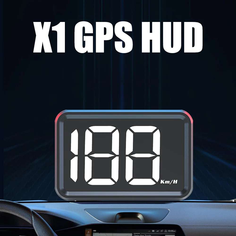 Speedometer Car Head Up Display Big Font X1 HUD KMH MPH Meter USB Plug White Green Light Display GPS HUD Digital