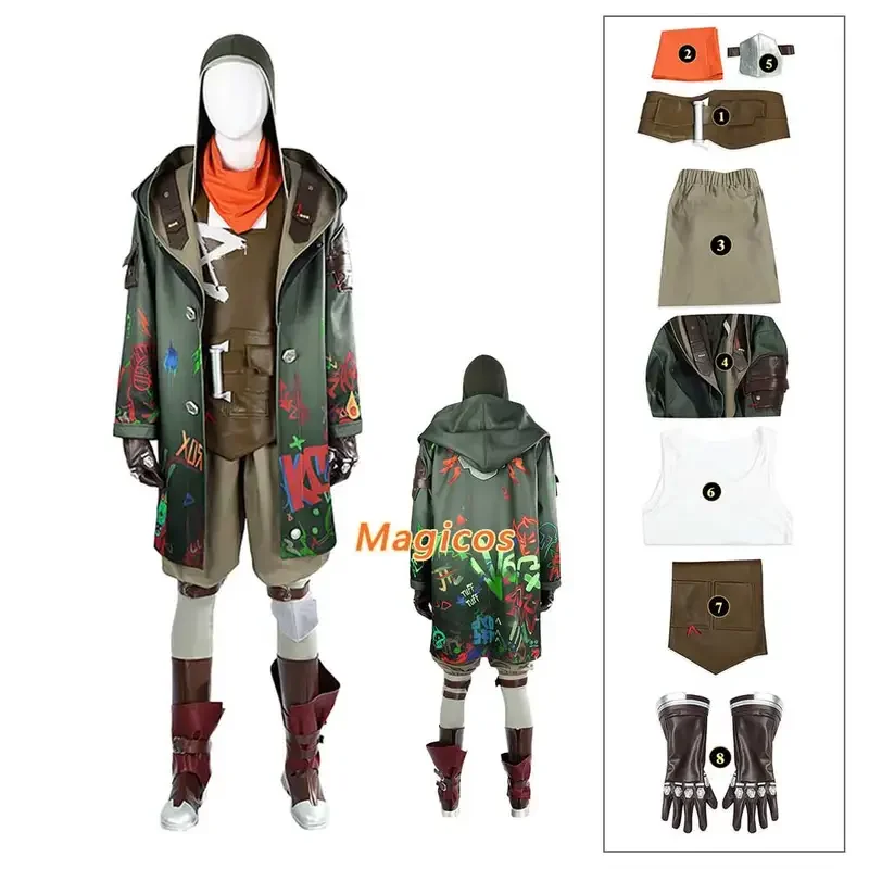 

FC6Anime Arcane Ekk Cosplay Game Arcane2 Costume Fantasia Top Pants Coat Uniform Set Men Halloween Carnival Party Suit@FC8！