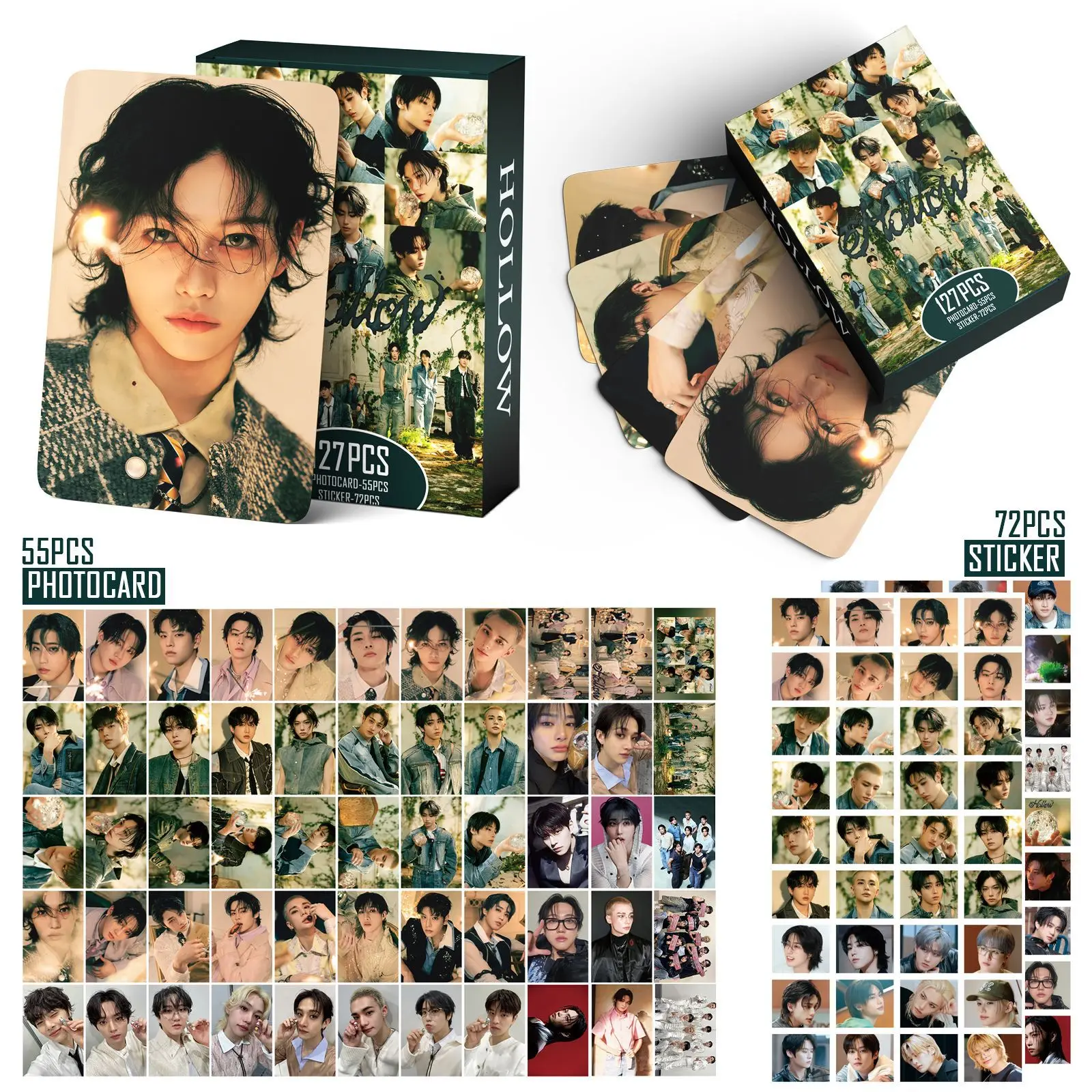 새로운 127PCS Kpop SKZ 보이 스티커 Photocard HOLLOW 새 앨범 한국어 스타 Lomo 카드 사진 인쇄 카드 세트 팬 컬렉션 엽서