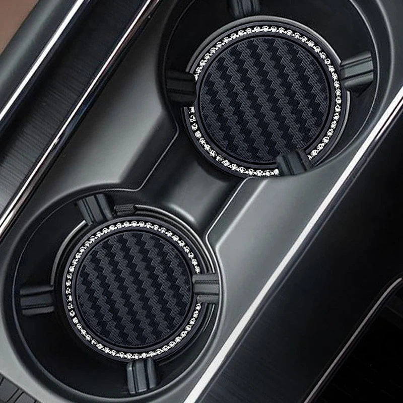 Car Cup Holder Coaster Rhinestone Silicone Cup Holder Insert Universal Non-Slip Holders Car Accessories Interior Silent Cup Pad
