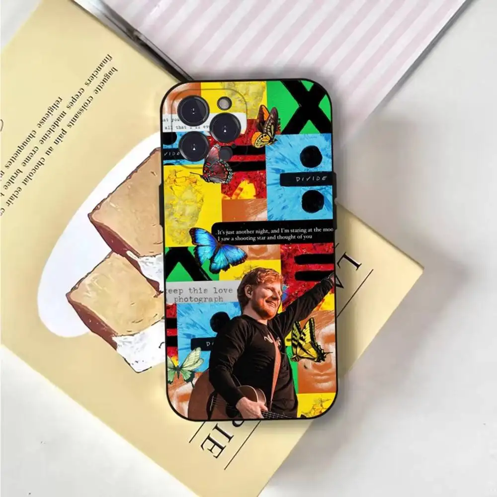 Funda de teléfono E-Ed Sheeran UK Singer para iPhone 17,16,15,14,13,12,Pro,Max,Plus,E,SE4,Air,Mini cubierta suave negra