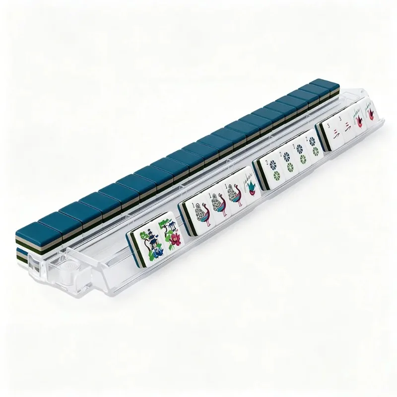 Portable Travel American Mahjong Set 160Pc Dark Blue Four-Layer Acrylic Hand-Painted Tiles Family Party Entertainment Board Game