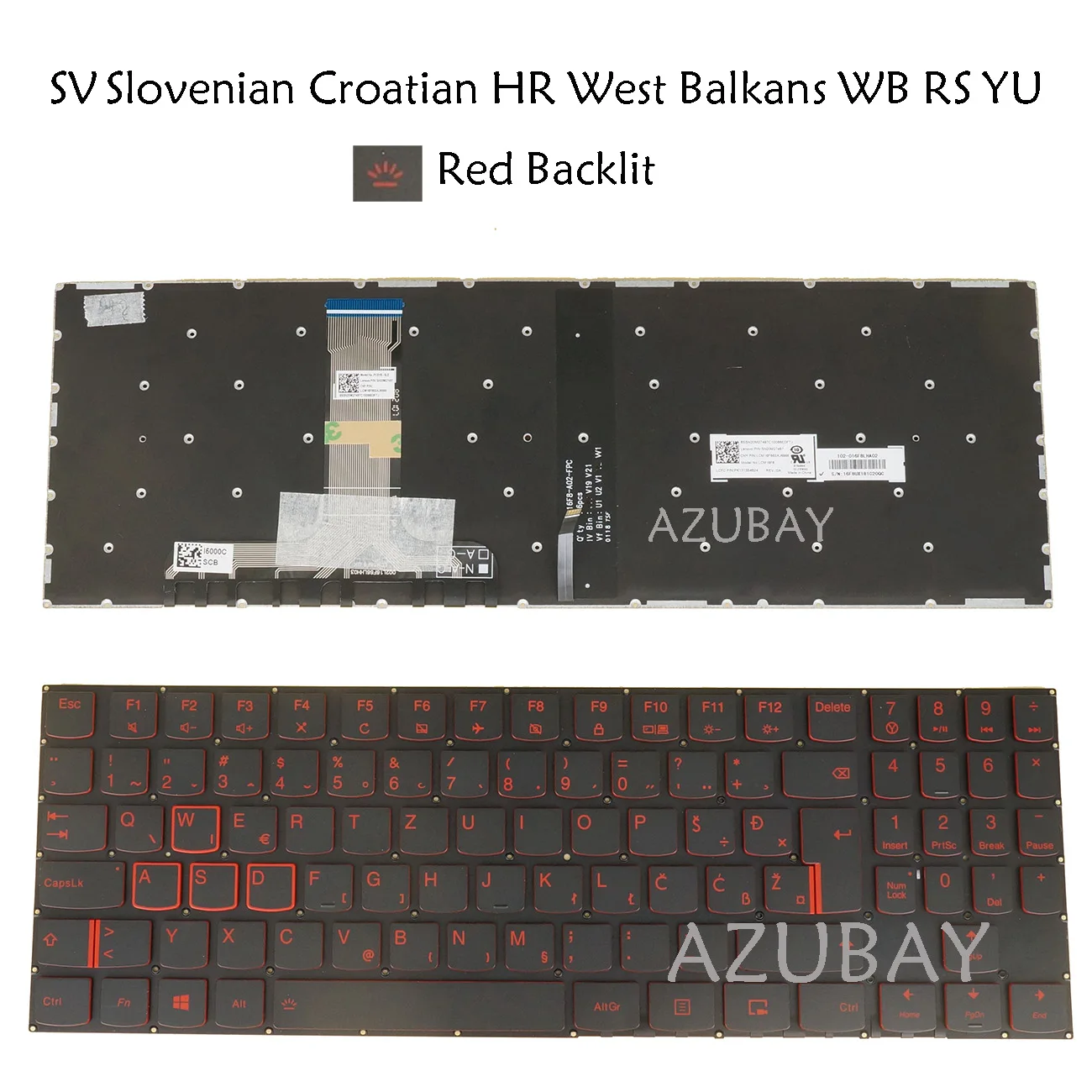 Slovenian Croatian Keyboard for Lenovo Legion Y520 Y520-15IKB Y520-15IKBA Y520-15IKBM Y520-15IKBN Y720-15IKB PC5YB Red Backlit
