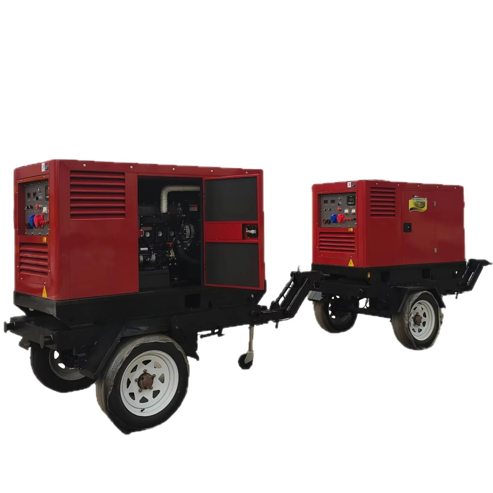 500A 28KW Silent Construction Argon Arc Diesel Welding Generator with Traction Trailer 1800 RPM