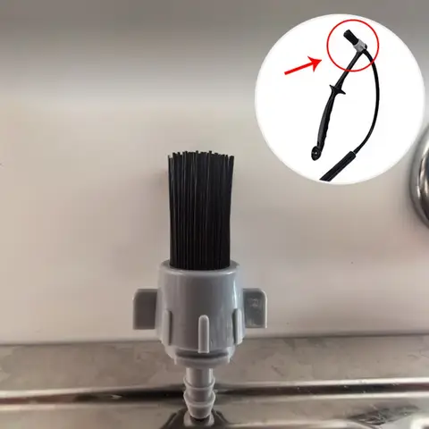 Plastic Coffee Cleaning Brush Adjustable Long Handle Heat Resistant Espresso Cleaning Brush Waterproof Removable Head