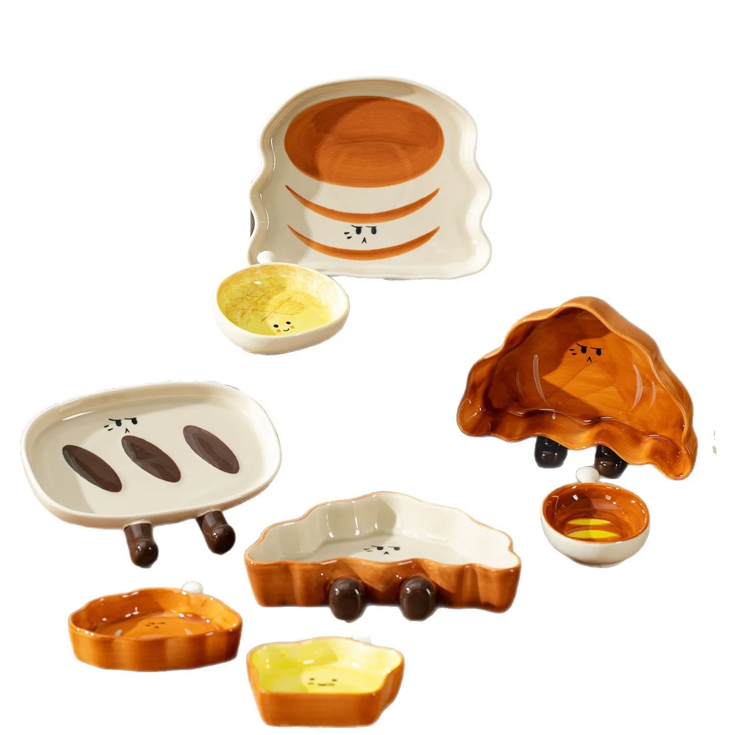 

CX creative bread shaped plate high-end ceramic tableware hot pot dipping saucer