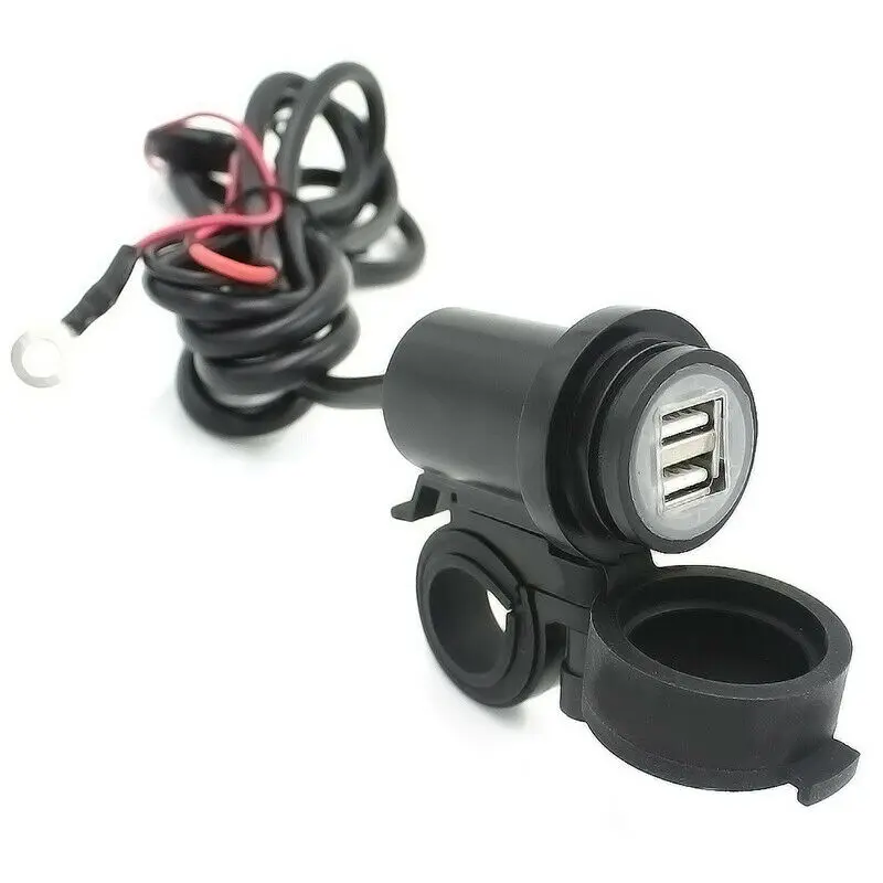 5V/3.1A Waterproof Cover Dual USB Motorcycle ATV Charger Universal Power Adapter Socket for Motorcycle ATV