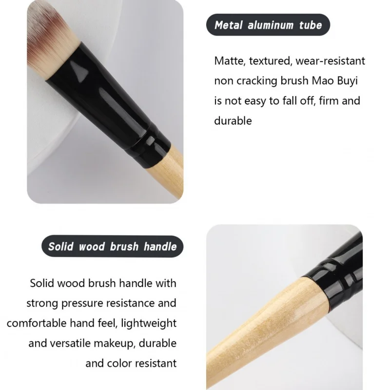 Lidschatten- und Foundation-Pinsel mit doppeltem Verwendungszweck, einzelner Make-up-Pinsel, Faser, weiche Borsten, Nasenschatten, Foundation-Pinsel, Concealer