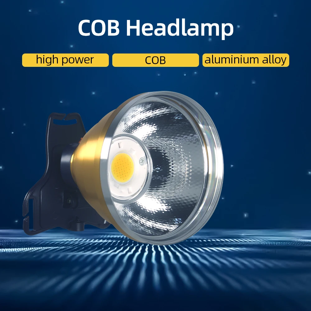 Fishing Headlamp High Power LED Flashlight COB Head Lamp Hiking Waterproof Floodlight Headlight 12v Powerful Headlamp