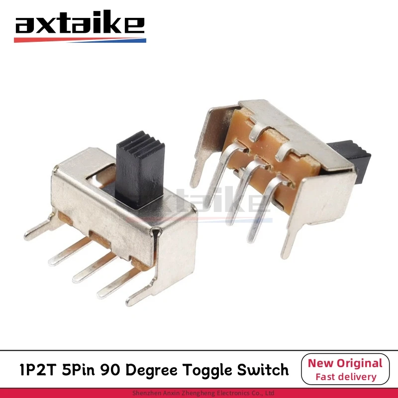 20PCS 1P2T Toggle Switch 90 Degree Handle High 5mm 5Pin SS12F23VG5 50mA 50V DC Curved Needle Slide Switch SS-12F23 SS12F23 3Pin