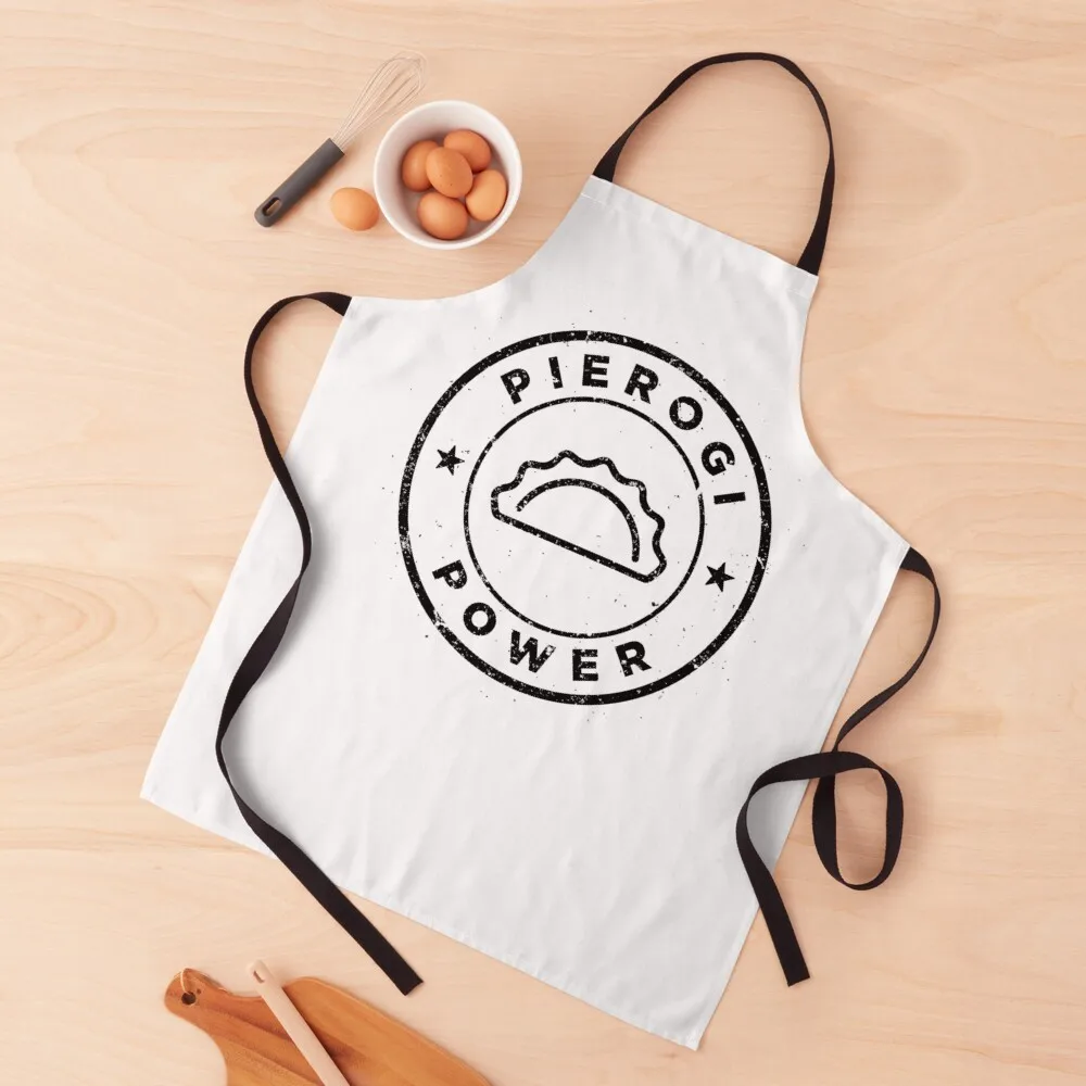 

PIEROGI POWER Distressed Logo Polish Pierogi Squad Food Festival Apron Barista Apron