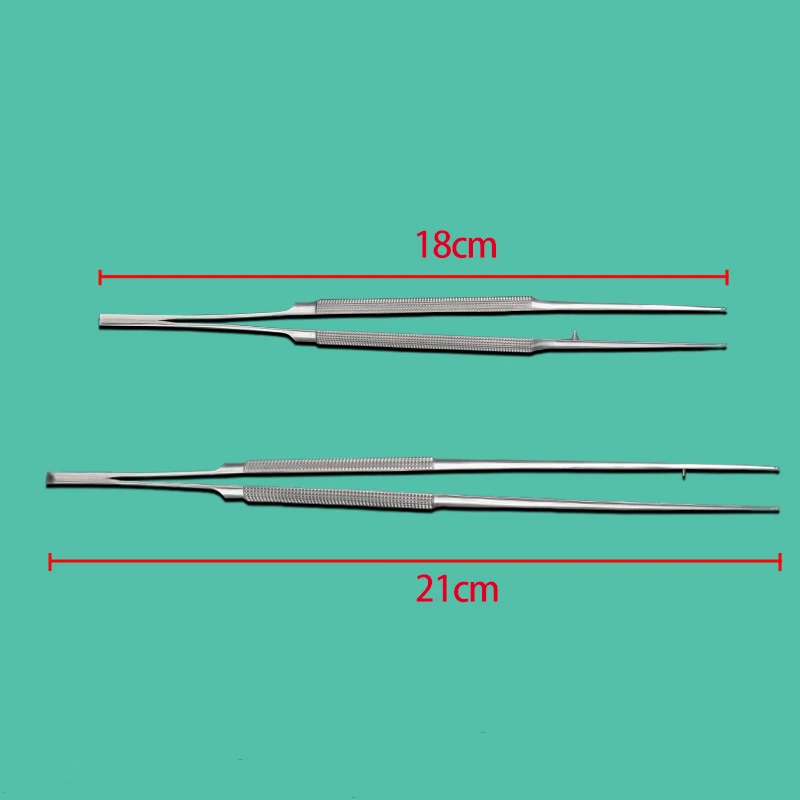 Fine stainless steel microring tweezers for orthopedic non-injury-holding tissue neuro-brain surgery instruments