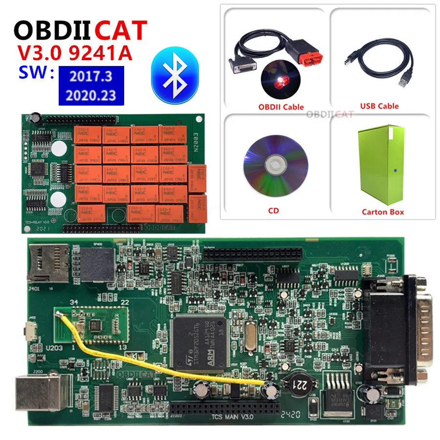 Spain/Russion Stock !!OBDIICAT TCS PRO V3.0 Plus 2021.11 / 2020.23 Keygen Bluetooth Cars Trucks OBD2 Diagnostic Tool