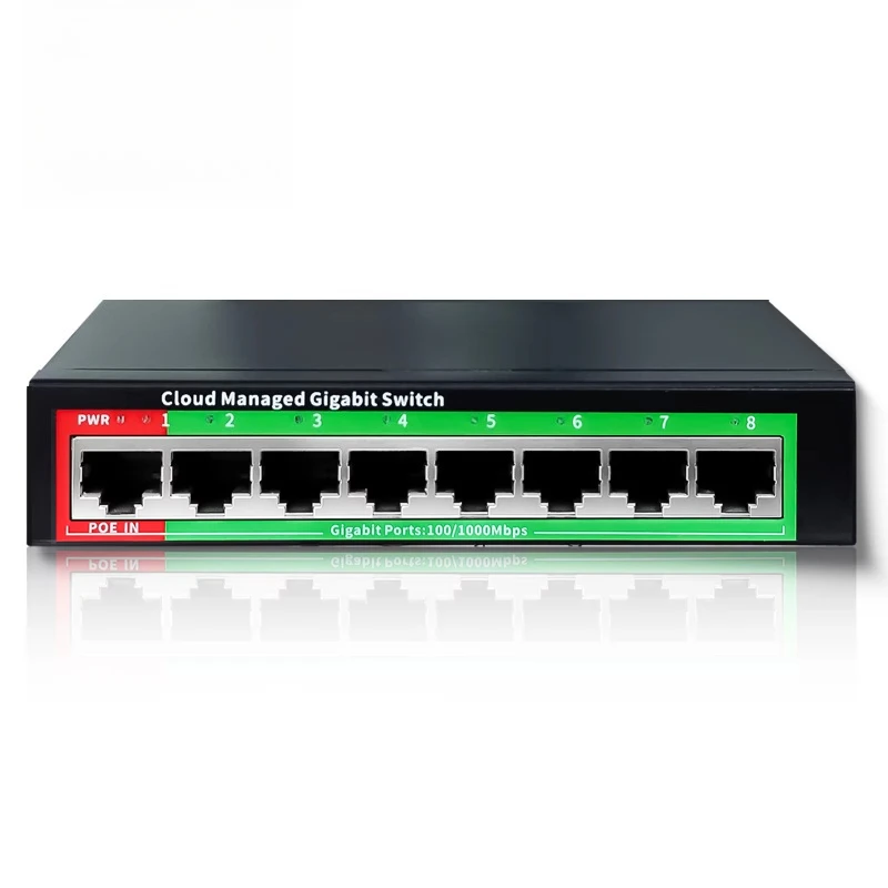 Managed 8-port full Gigabit Ethernet support switch Layer 2 switch Cloud hosted network switch