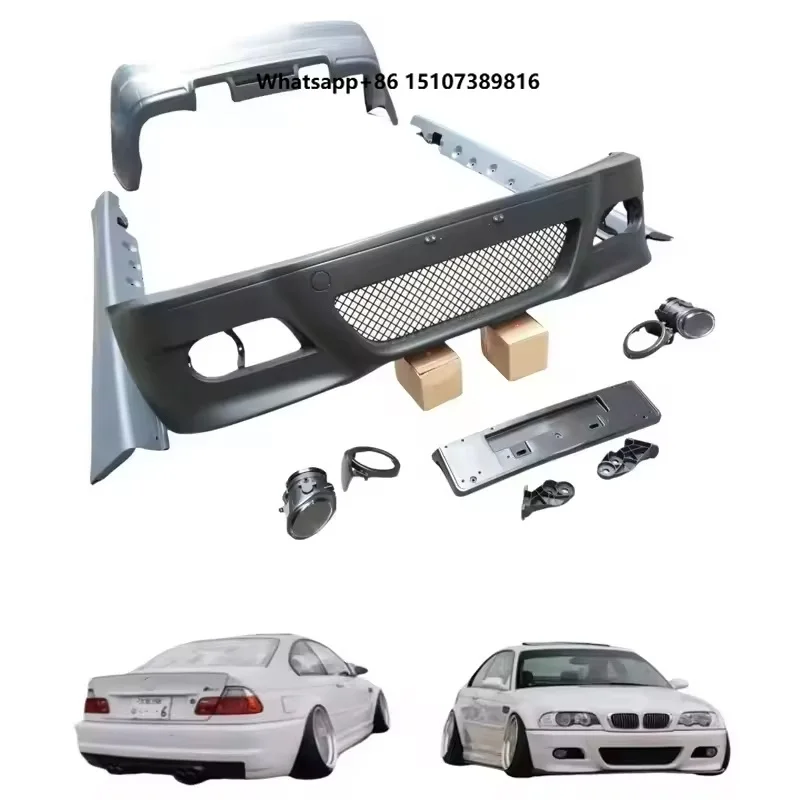 High Quality Car E46 Body Kit for E46 1998-2004 3 Series Upgrade M3 Style Front Rear Bumper Side Skirts Bodykit Accessories