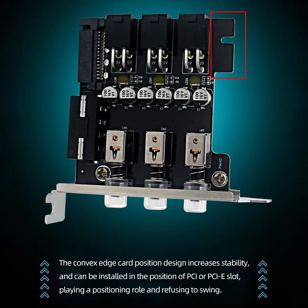 

HDD SSD Power Switch Controlle​r 4Pin SATA HDD Power Switch Accessory LED Backlit Numbered Power Expansion Card Control Switch