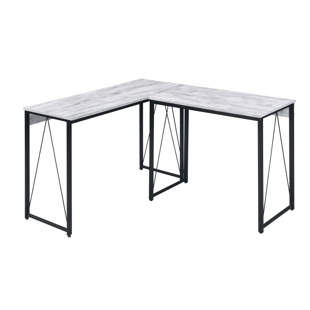 

Black and white 35.5-inch metal based writing desk