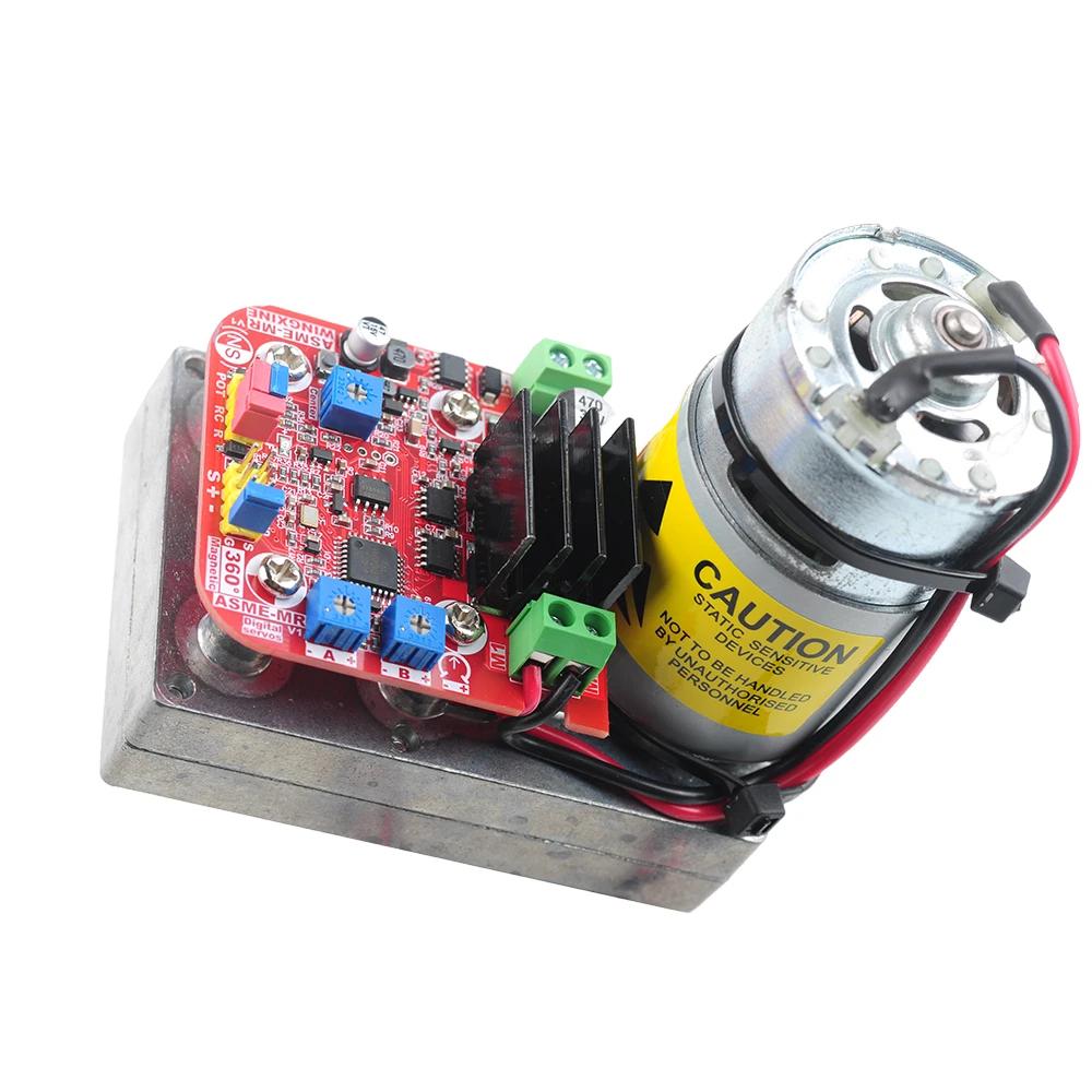 ASME-MRB 400kg.cm Servo Magnetic Encoder 360 derajat torsi tinggi Digital Servo dipertebal untuk Robot lengan katup kontrol PTZ