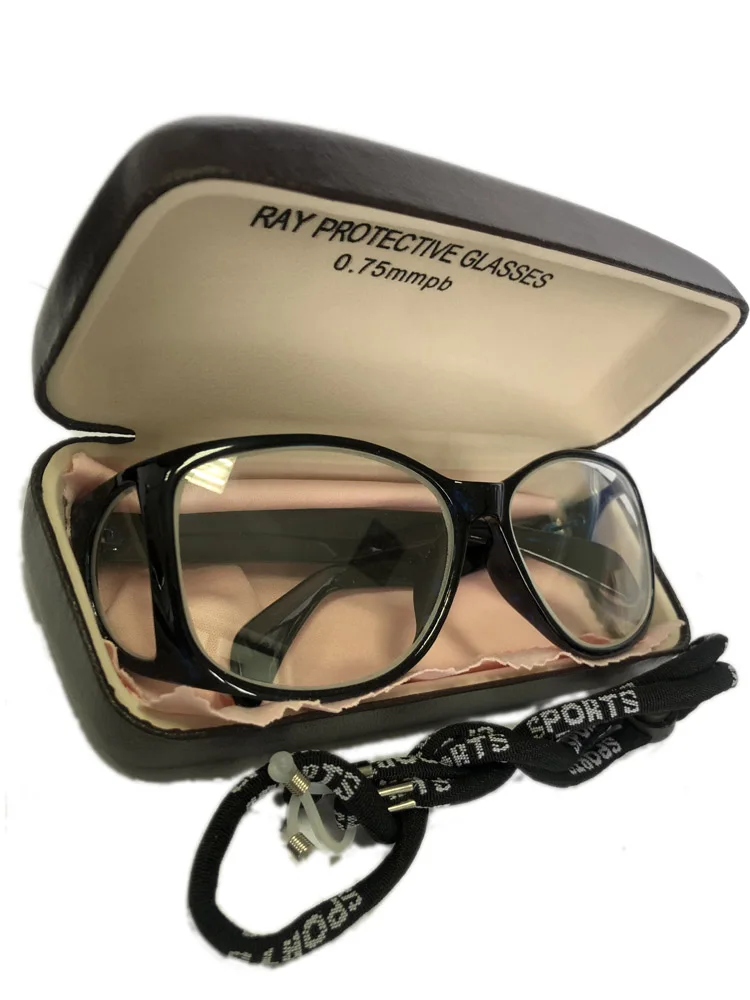Anti-Radiação Chumbo Goggles, pode ser equipado com Grau, Anti-X-Ray, Tecnologia Invasiva, Side Protection Edge