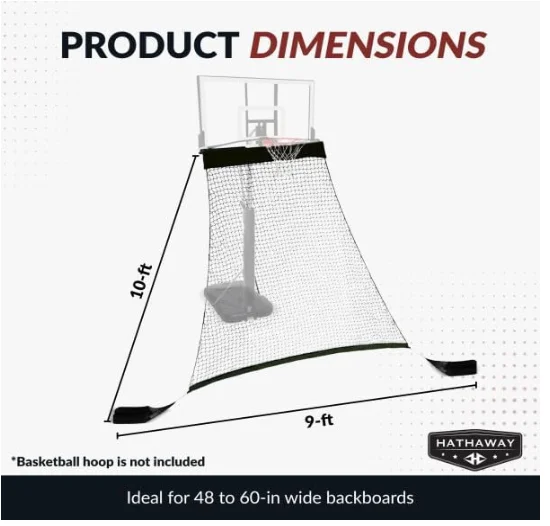 บาสเก็ตบอล Yard Guard Defensive Net System Rebounder พร้อมตาข่ายแบบพับได้และแขนเข้ากับเสา