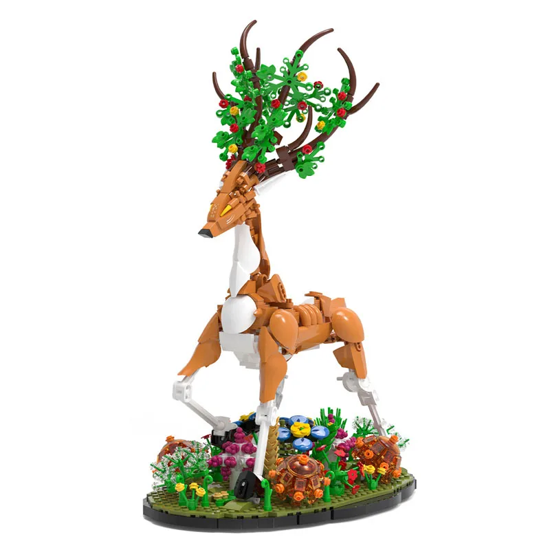 

В НАЛИЧИИ MOC творческий лось строительные блоки сборка животных кирпичи модель DIY игрушки для детей подарочный набор на день рождения