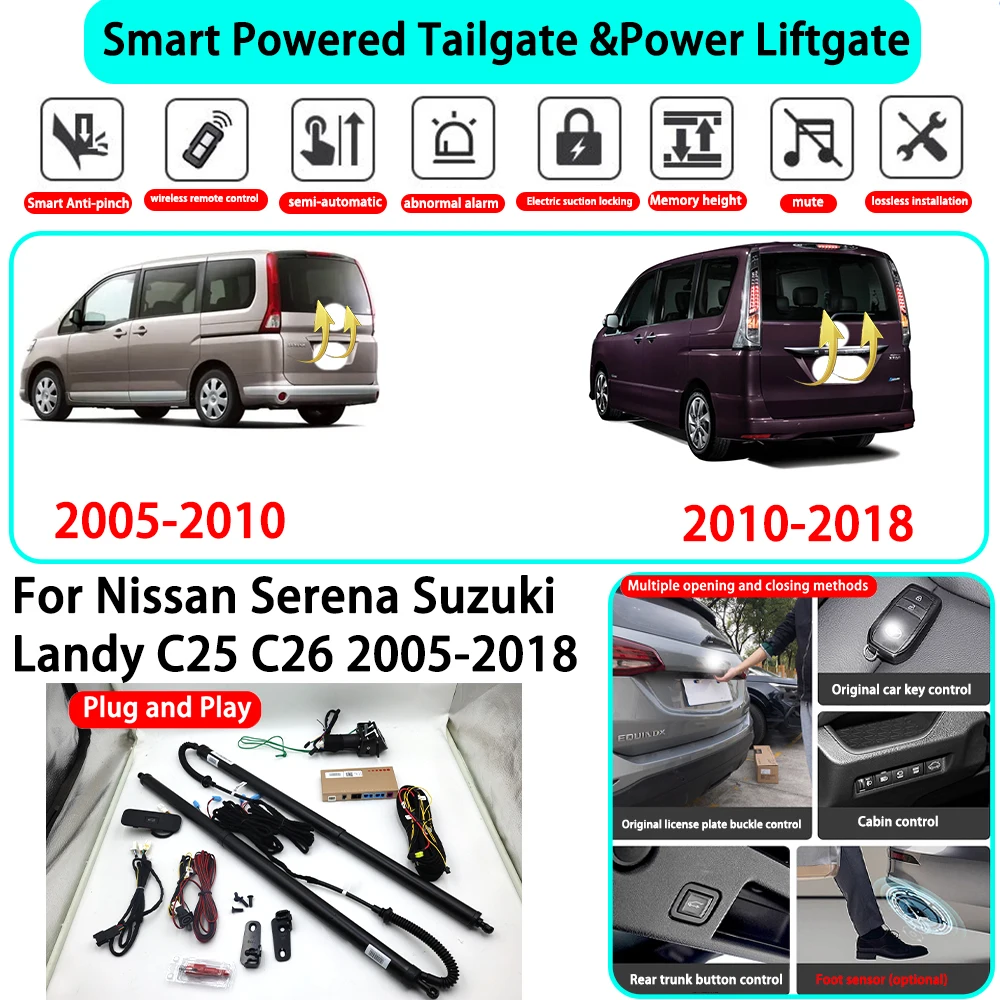 

﻿for Nissan Serena Suzuki Landy C25 C26 2005-2018 Smart Automatic Powered Tailgate Electric Power Tailgate Lift Kit Key Close