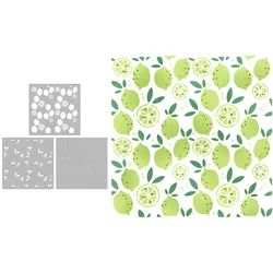 MangoCraft 3PCs Spring Series Lemon Plastic Stencils For Decor DIY Scrapbooking Supplies Stencil For Cards Albums Background
