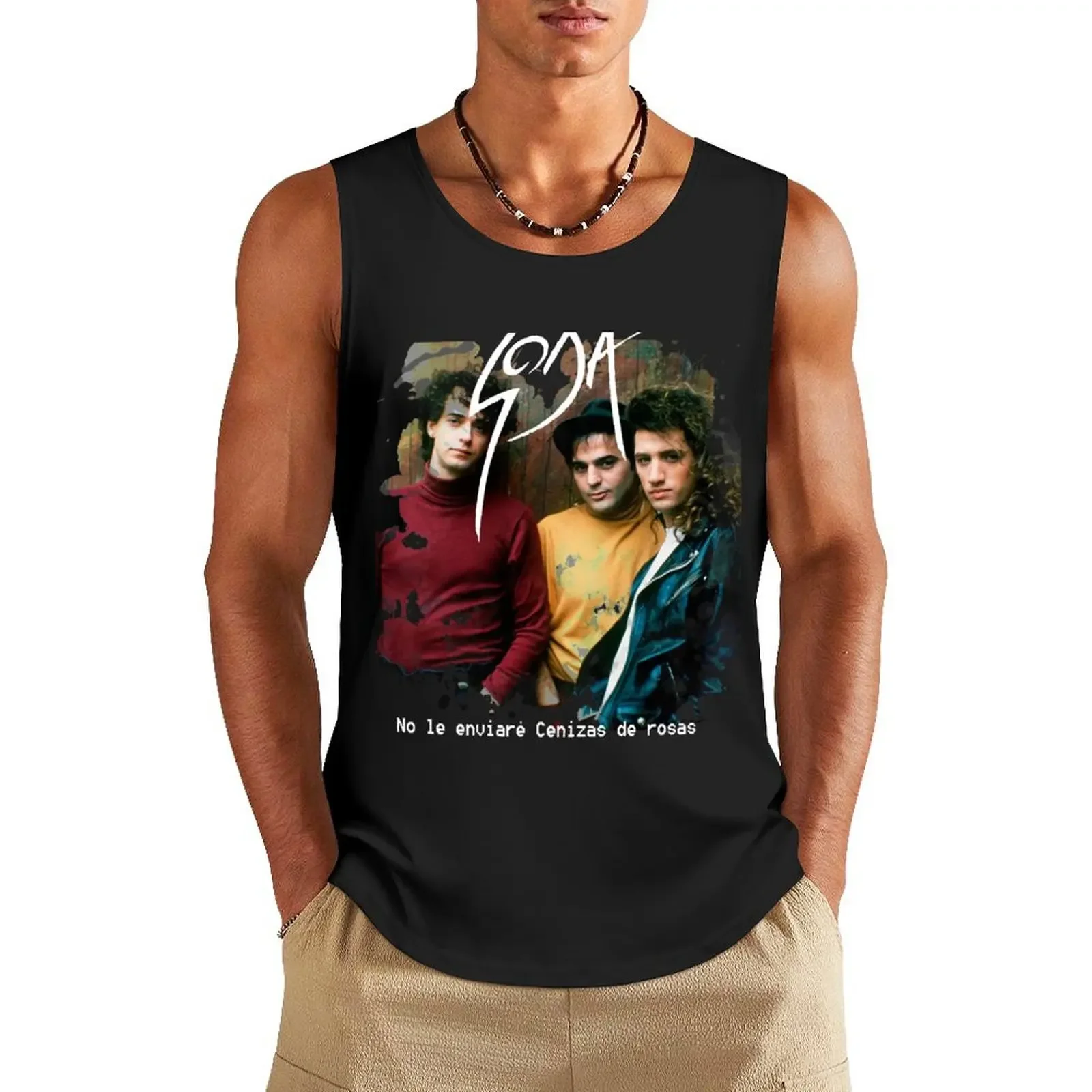 

Soda Estereo De Musica Ligera Tank Top clothing men Japanese t-shirt Bodybuilding shirt