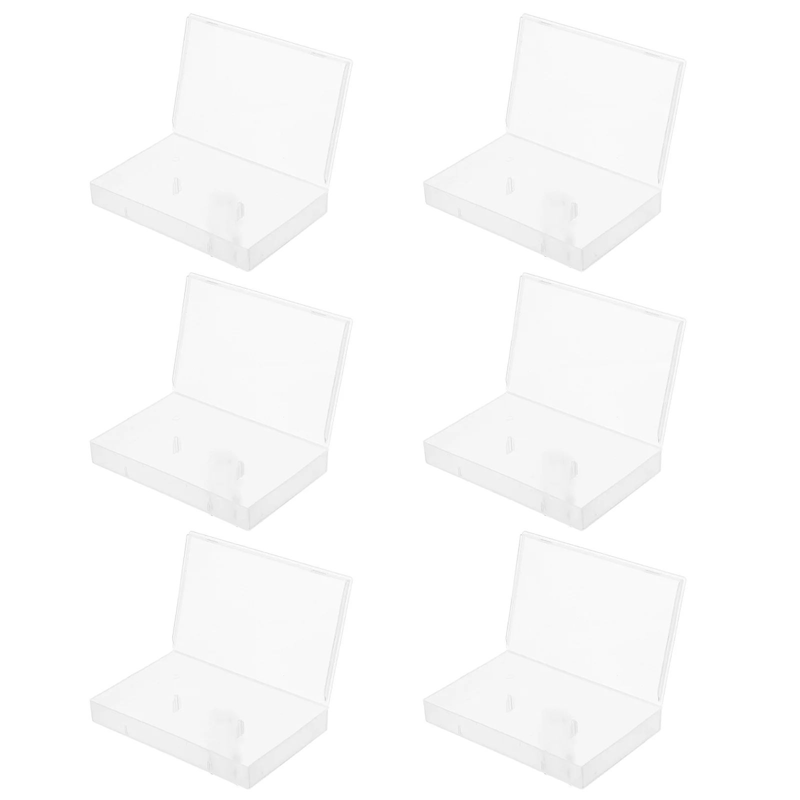 

6Pcs Clear Plastic Cassette Tape Storage Box Multifunctional Organizer for Tapes and Small Items Stylish Design