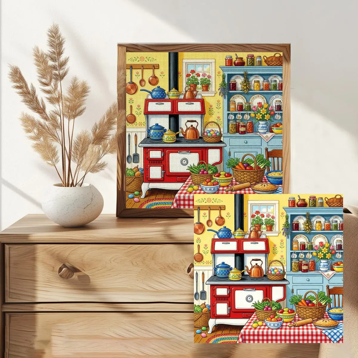 1 Stück 30X30CM/11,8 Zoll Küchen-Stempel-Kreuzstich-Set DIY-Set 11/14/16CT DIY-Stickset DIY-Kreuzstich-Set Zubehör – Detail 2