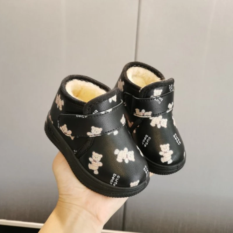 유아 부츠 Plush Children Snow Boots Winter Boot Warm Girl Ankle Boots Cartoon Boy Cotton Boot Waterproof Padded Boot Botas Para Niña