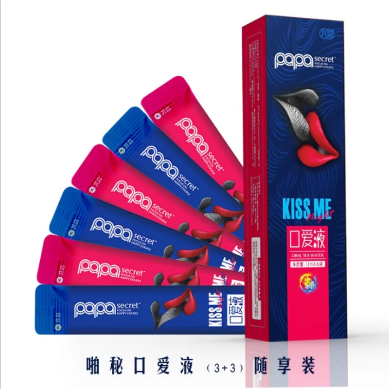 6pcs Oral Sex Water Mint Rose Flavor Cool Heat Flirt Exciting Liquid Oil Water-based Lube Sex Lubricants for Blowjob