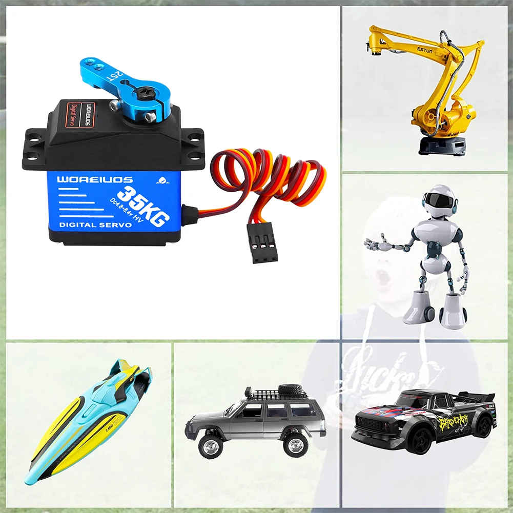 

35kg Digital Servo High Torque IP66 Waterproof Digital Steering Gear High Speed Replacement Parts for 1/10 1/8 RC Car Robot Boat