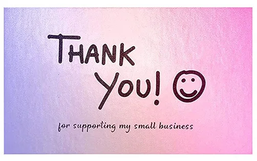 50pcs Multiple Styles Laser Thank You Cards For Supporting My Small Business Order Shopping Purchase Thanks Greeting Card 5*9cm