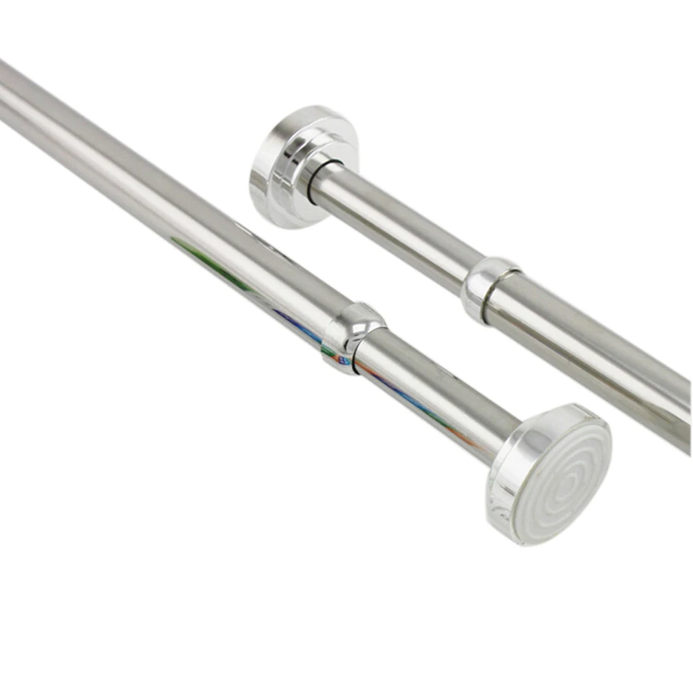 

Telescopic Clothes Drying Rod Extendable Rail Bar Spring Tension Shower Curtain Holder Stainless Steel MultiPurpose Home Use